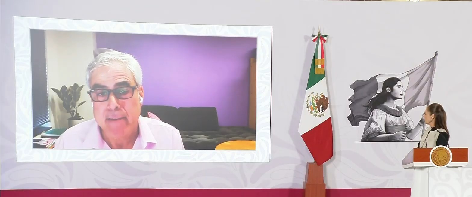 En la pantalla en Palacio Nacional, Jonathan Haidt, académico de la NYU. Captura de pantalla de la actividad del 3 de agosto de 2026. En la pantalla en Palacio Nacional, Jonathan Haidt, académico de la NYU. Captura de pantalla de la actividad del 3 de agosto de 2026.