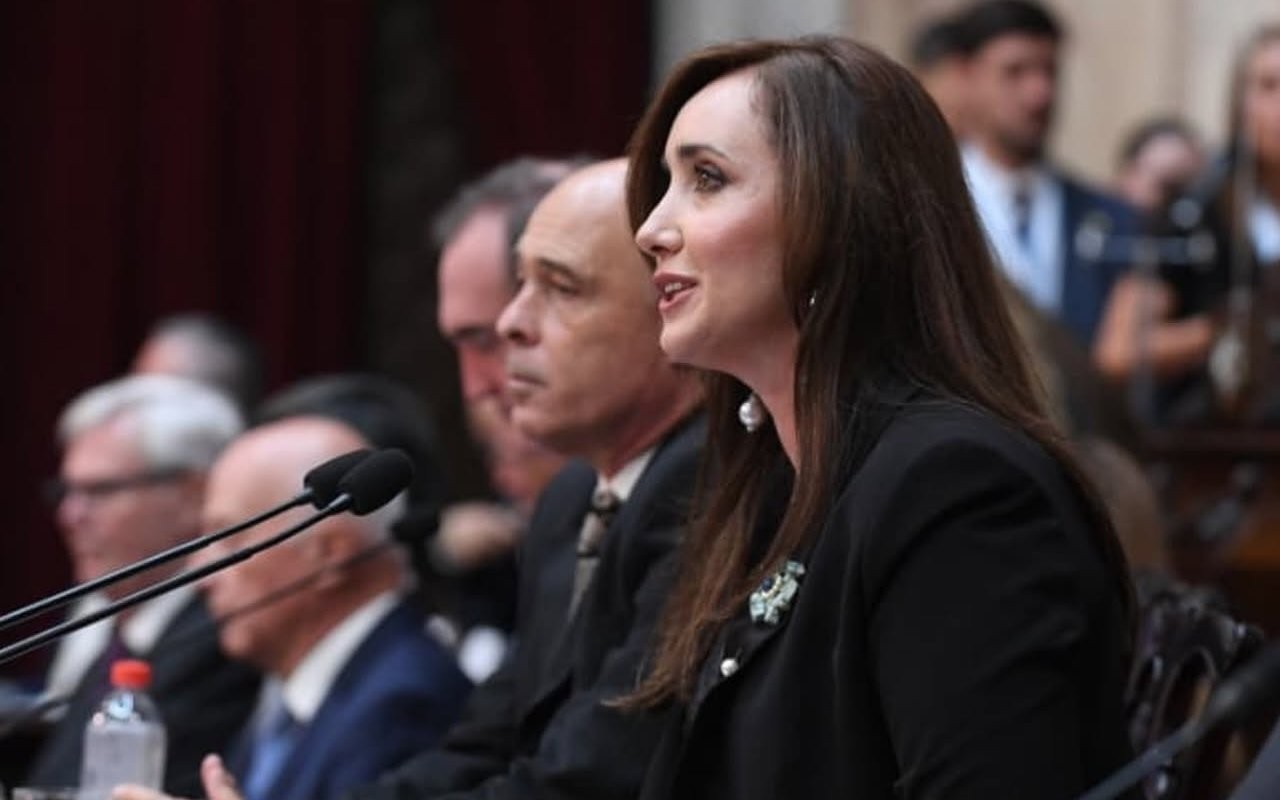 Victoria Villarruel, Vice President of Argentina, during an official meeting at her country's Senate, March 2026. From her Facebook profile. Victoria Villarruel, Vice President of Argentina, during an official meeting at her country's Senate, March 2026. From her Facebook profile.
