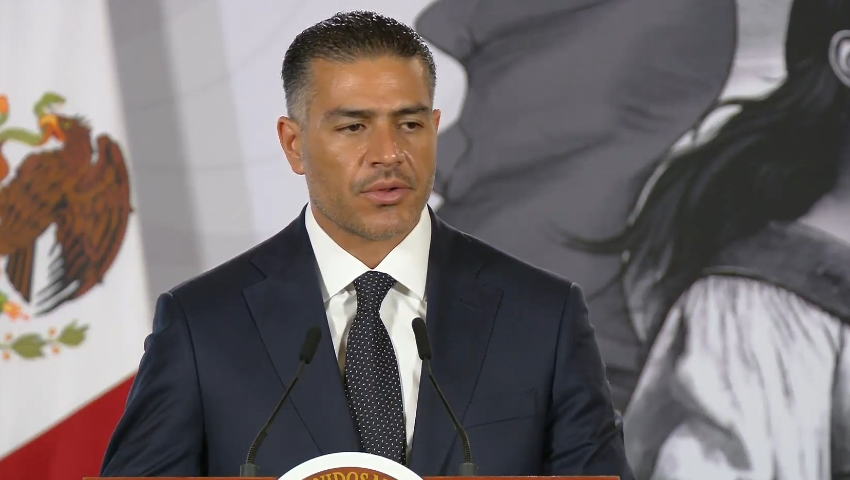 Omar García Harfuch, captura de pantalla de la transmisión del 11 de agosto de 2026.