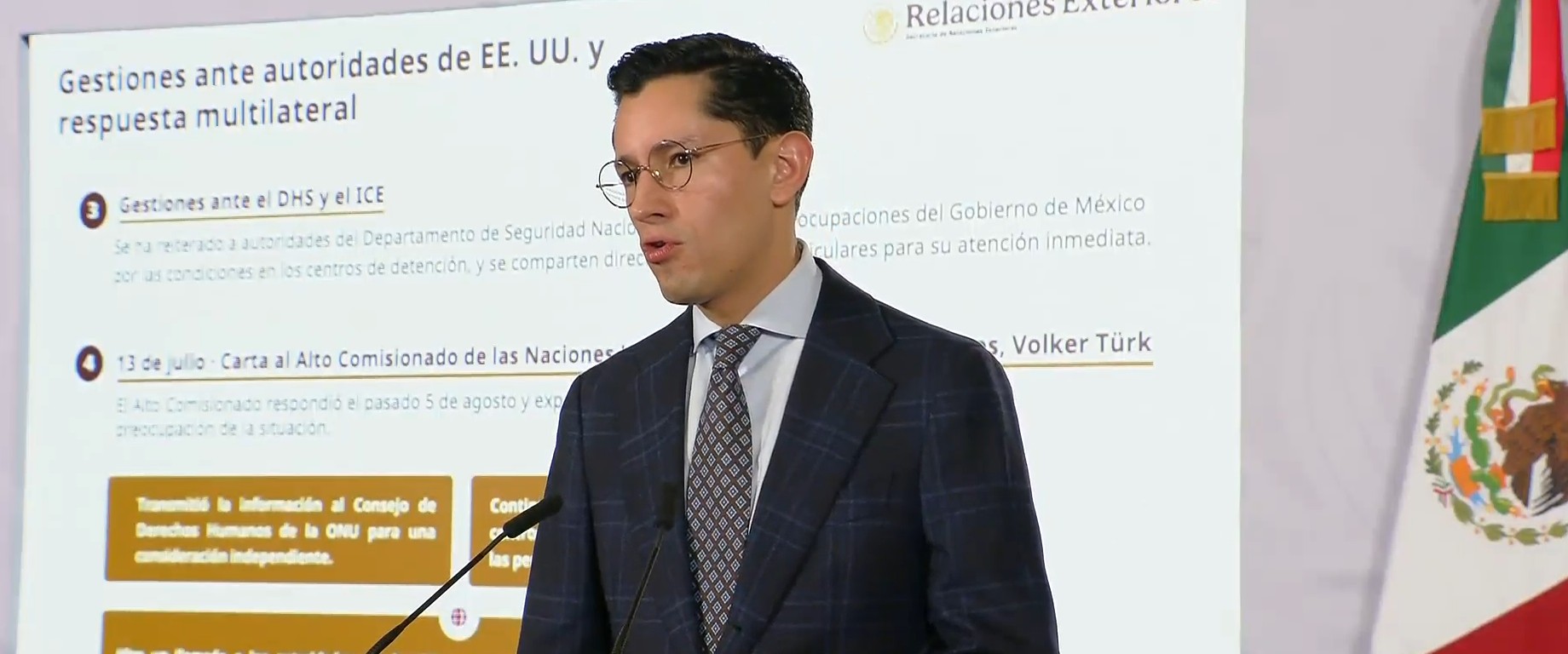 Roberto Velasco. Captura de pantalla de la transmisión del 19 de agosto de 2026.