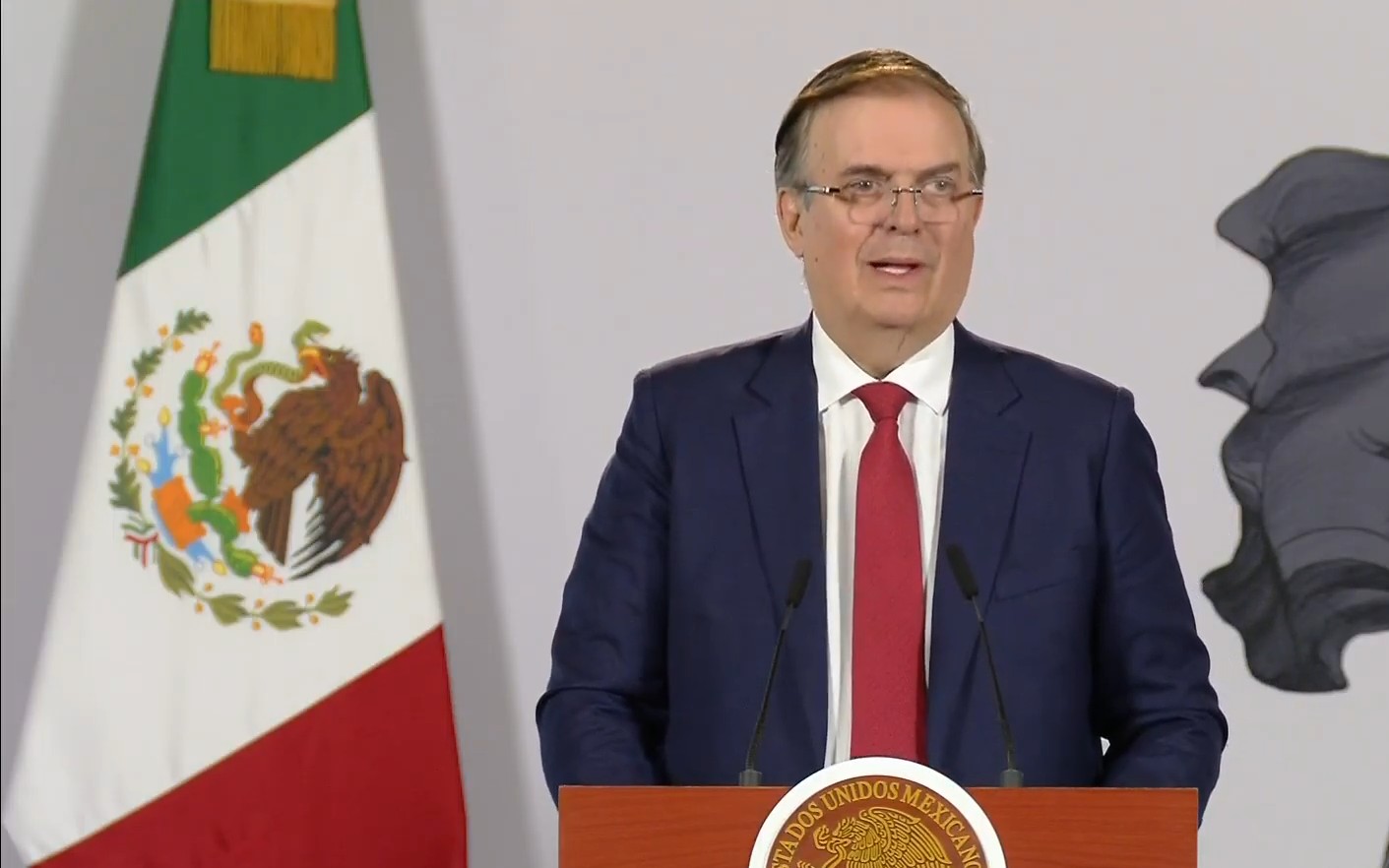 Marcelo Ebrard, captura de pantalla de la transmisión del 24 de septiembre de 2026. Marcelo Ebrard, captura de pantalla de la transmisión del 24 de septiembre de 2026.