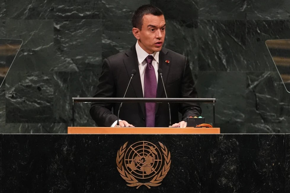 Daniel Noboa pide en la ONU frente global contra crimen organizado