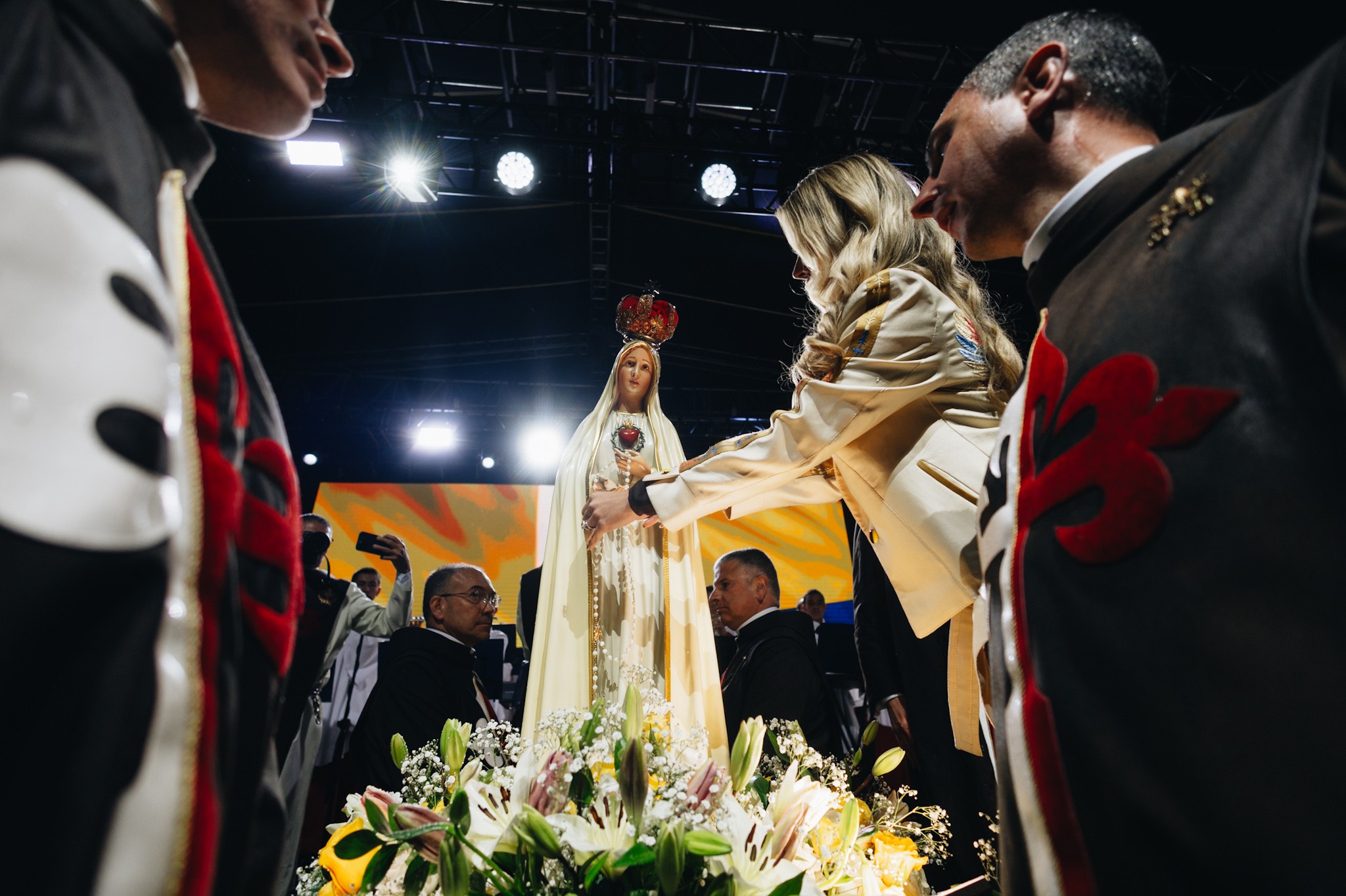 Sonia Suárez Estrada, primera dama de Colombia luego de la coronación de Nuestra Señora de Fátima en Bogotá, 28 de agosto de 2026. Presidencia de Colombia.