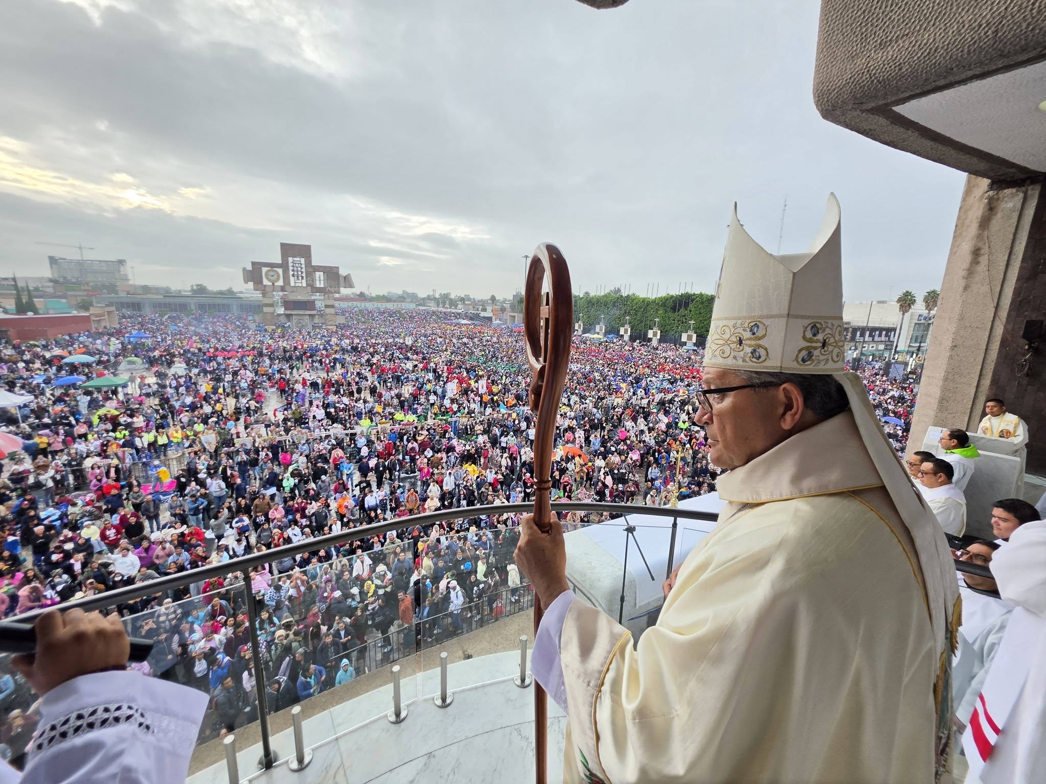 Bishop Aguilar Ledesma concluding the Celaya diocese yearly pilgrimage at the Basilica of Our Lady of Guadalupe in Mexico City. October 10, 2026. From the social media of his former diocese.