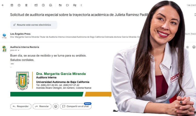 UABC recibe solicitud de auditoría a expediente de Julieta Ramírez